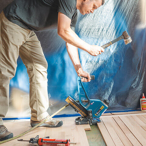 Hardwood floor installation