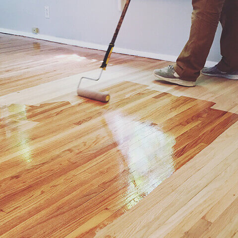 Coating hardwood flooring