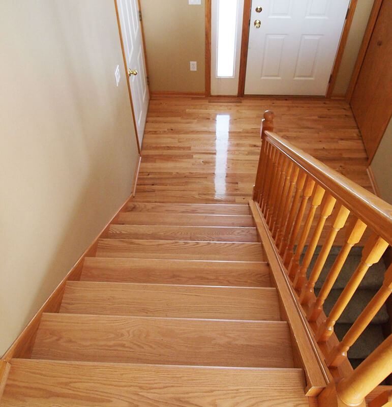 Split level wood to carpet