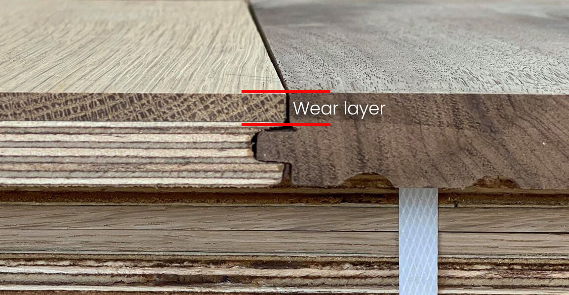 Wood floor wear layer